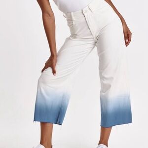 DEAR JOHN
AUDREY SUPER HIGH RISE CROPPED WIDE LEG OMBRE JEANS MISTY SNOW